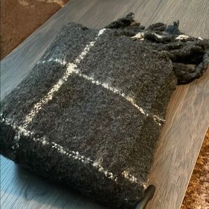 Cozy Black and White Plaid Scarf